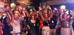 People dancing at the closing ceremony of WXS2026