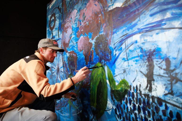 Live mural painting in The Courtyard with Studio Ex's Steven Sprague.