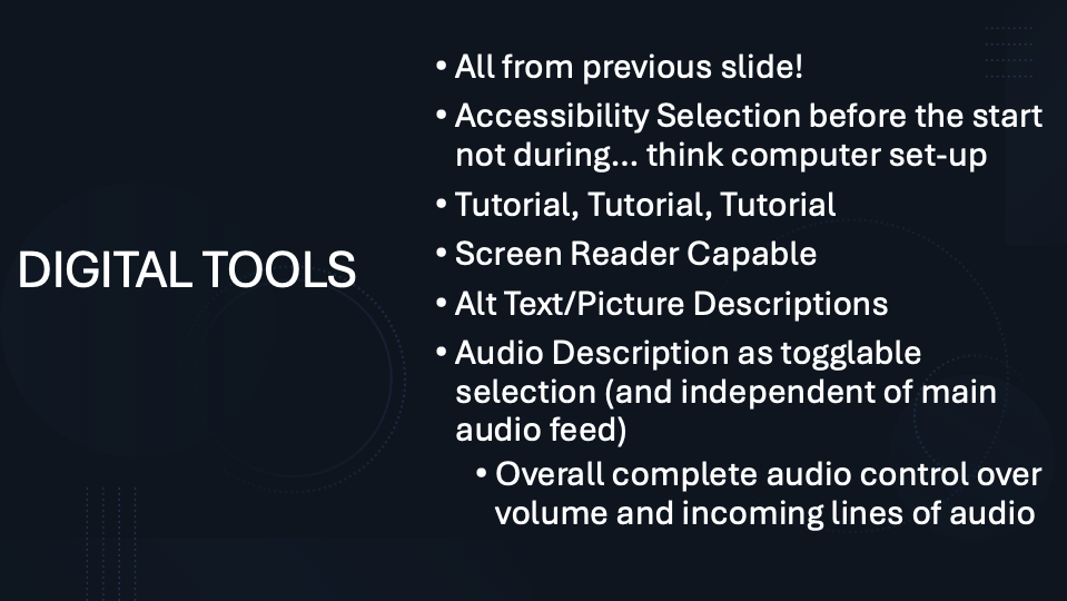Listing of digital accessibility tools